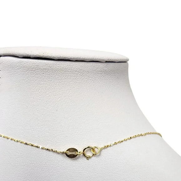 Gold Plated Oval Link Chain Necklace Spring Ring Closure - Picture 4 of 4